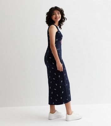 Name It Navy Bon Voyage Logo Maxi Dress | New Look