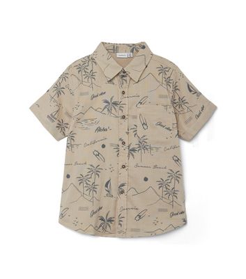 Name It Stone Palm Tree Shirt New Look
