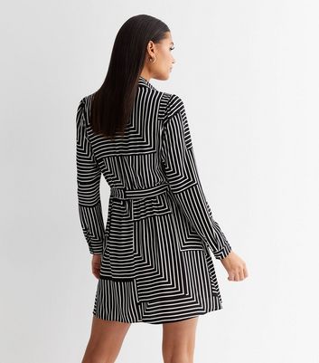 New look black outlet and white striped dress