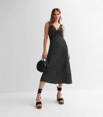 Topshop polka dot dress on sale black