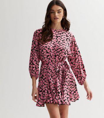 Pink heart print on sale dress