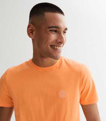 Bright Orange Sunshine Embroidered T-Shirt