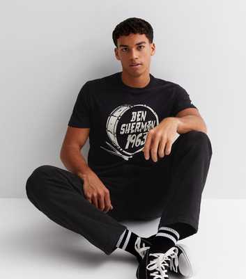 Ben Sherman Black 1963 Drum Logo T-Shirt