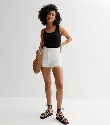 River island sale white denim shorts