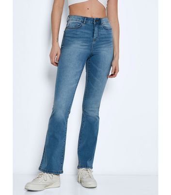 White flare jeans high 2024 waisted