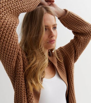 Tan Chunky Knit Cardigan New Look