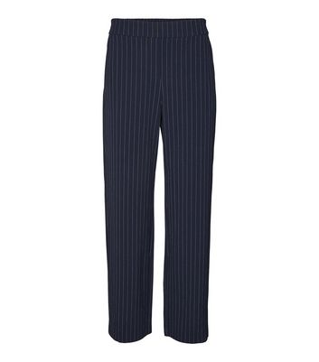 Buy Navy Pinstripe Tailored Wide Leg Trousers from Next Luxembourg
