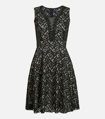 Mela Black Mesh Lace Sleeveless Mini Dress New Look