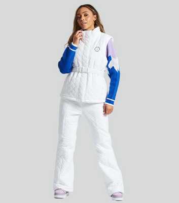 South Beach White Quilted Padded Ski Trousers