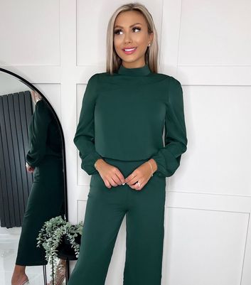 Solid Skinny Crew Neck Jumpsuit, Casual Long Sleeve Jumpsuit, Suit For  Spring & Fall, Women's Clothing - Temu