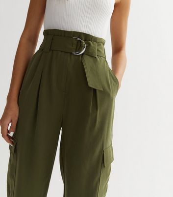 Khaki Belted Cargo Trousers | New Look