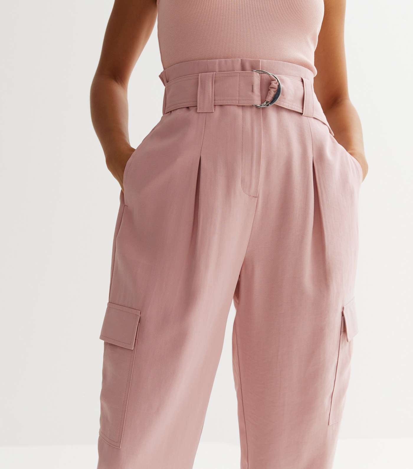 Pink Belted Cargo Trousers Image 2