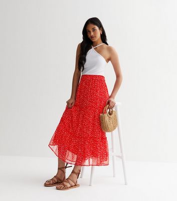 Monki floral midi outlet skirt