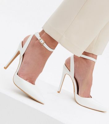 New look white court shoes best sale