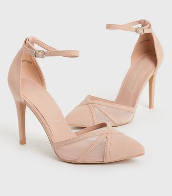 Nude clearance suedette heels