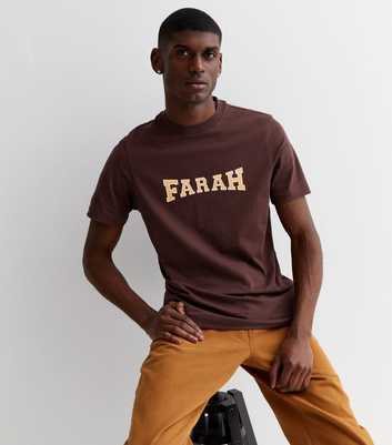 Farah Burgundy Short Sleeve Logo T-Shirt
