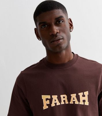 Farah Burgundy Short Sleeve Logo T Shirt New Look