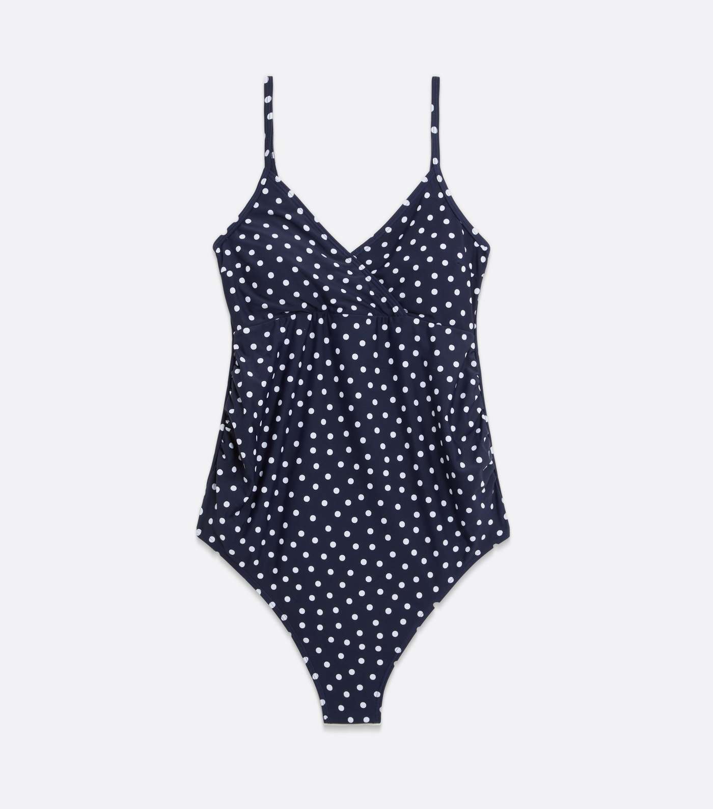 Maternity Blue Spot Ruched Wrap Swimsuit Image 5