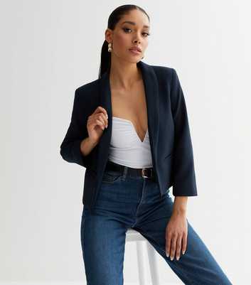 Navy Crop Blazer