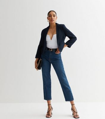 Quiz navy sale cropped jacket