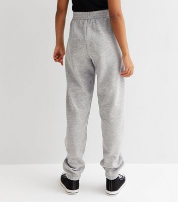 Girls Grey Jersey Cuffed Joggers New Look