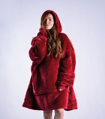 ONY Red Fleece Oversized Unisex Blanket Hoodie