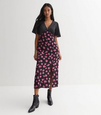 New look store black floral dress