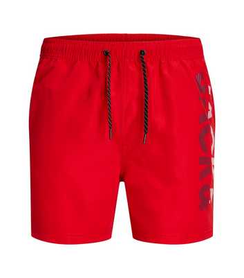 Jack & Jones Junior Red Logo Side Swim Shorts