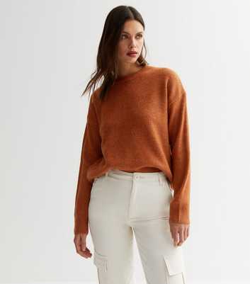 Rust Knit Crew Neck Jumper