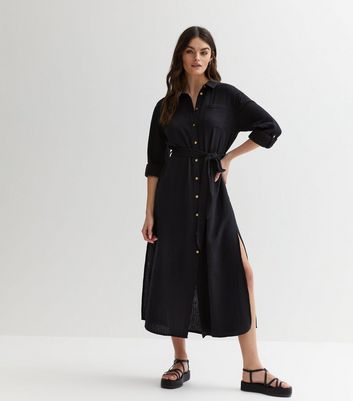 New look black outlet shirt dress