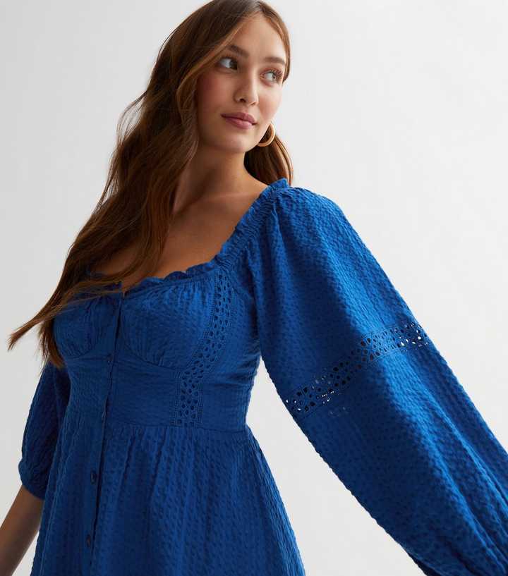 princess polly baby blue dress Maternity Blue Frill Trim Wrap Midi Dress