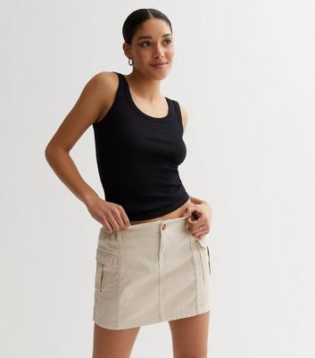 Stone Cargo Mini Skirt