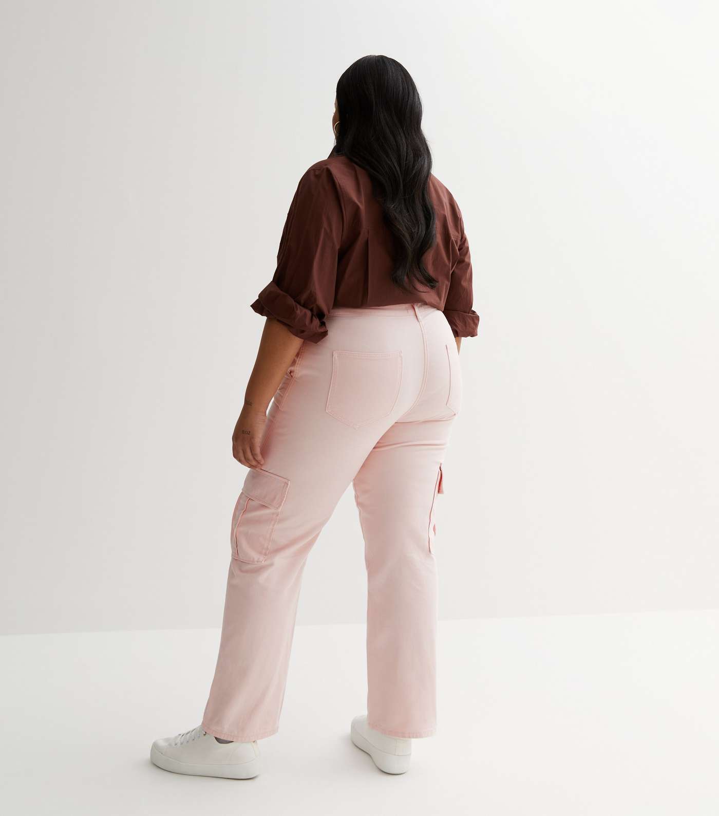 Pink Slim Fit Cargo Trousers Image 6