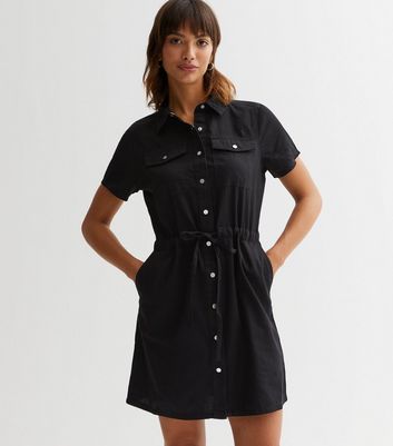 Short black deals shirt dress