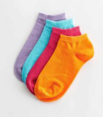 4 Pack Bright Multicoloured Trainer Socks