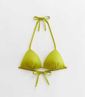 Olive Moulded Triangle Bikini Top