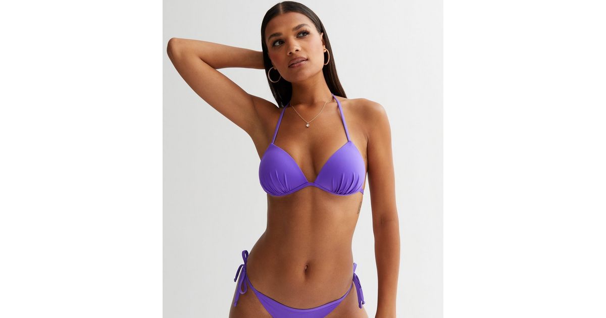Peyton Triangle Bikini Top in Lavender