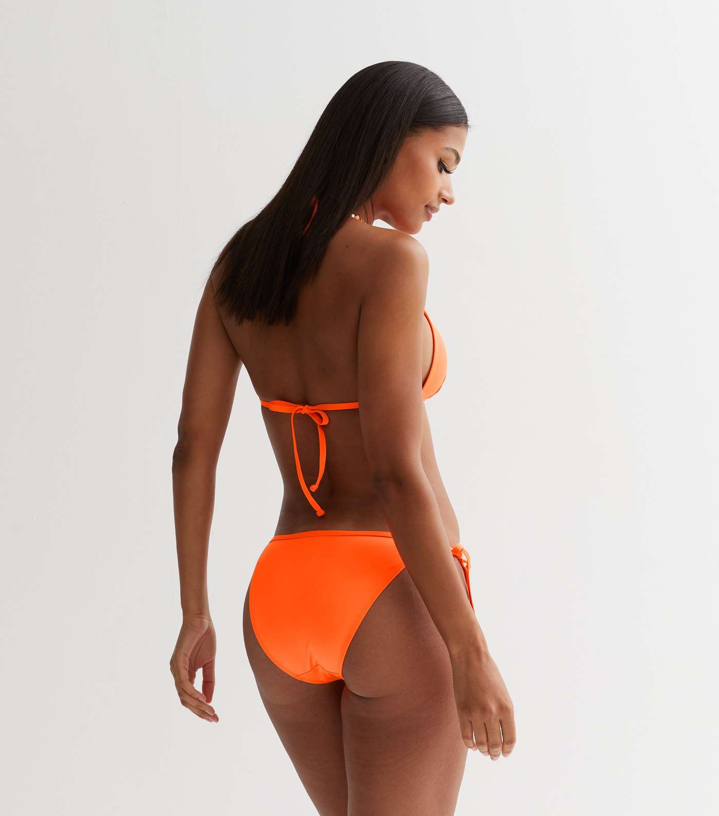Bright Orange Moulded Triangle Bikini Top Image 4
