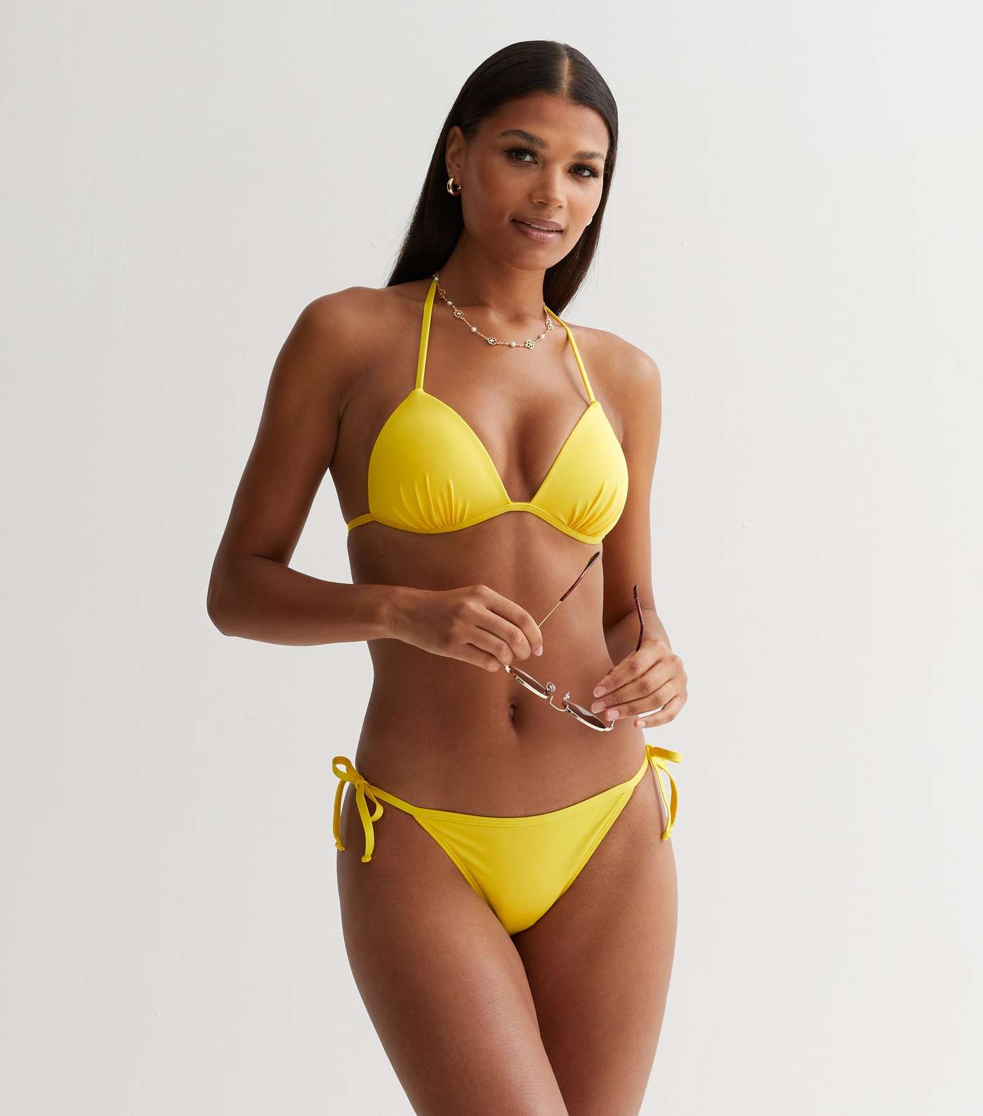 Yellow Moulded Triangle Bikini Top
