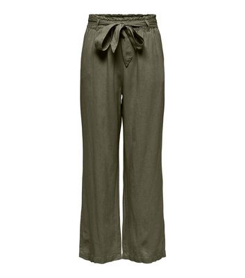 Olive green best sale linen pants