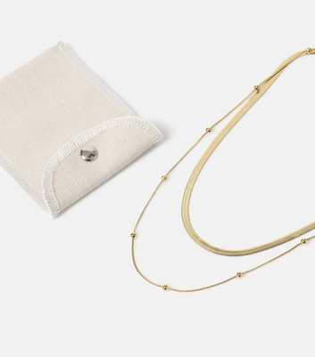 Freedom Gold Ball and Snake Chain Layered Necklace