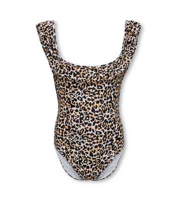 KIDS ONLY Brown Leopard Print Ruffle Swimsuit