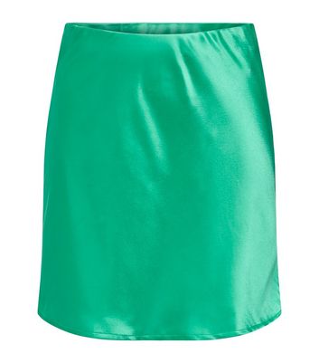 JDY Green Satin Mini Skirt New Look