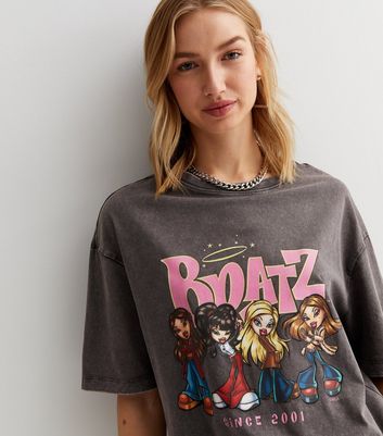 Dark Grey Bratz Logo T Shirt New Look