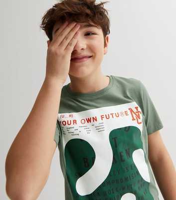 Name It Olive Your Own Future Crew Neck Logo T-Shirt