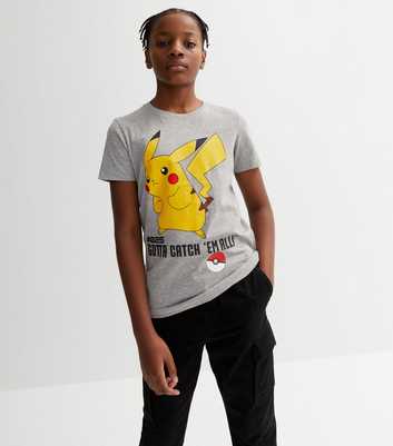 Name It Grey Pokémon Pikachu Logo T-Shirt