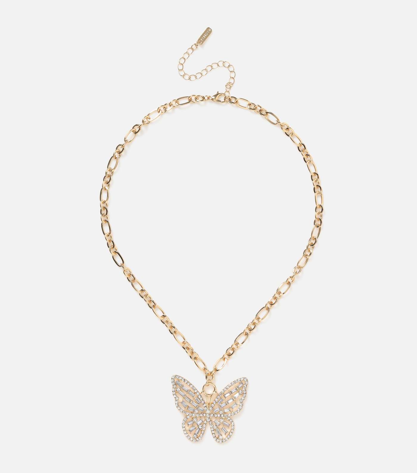Freedom Gold Diamanté Butterfly Pendant Necklace