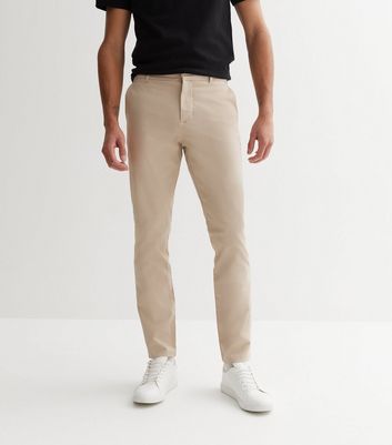 Tailored Fit Stone Stretch Chinos | Buy Online at Moss