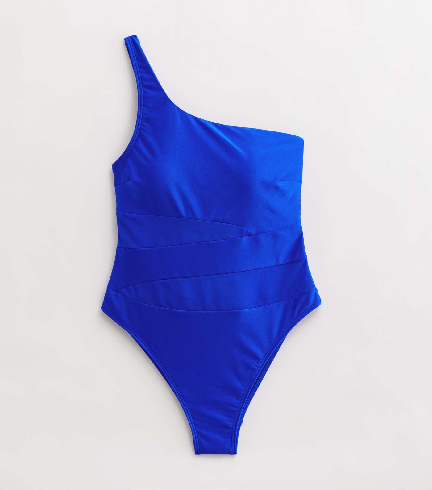 Bright Blue Mesh One Shoulder Swimsuit Image 5