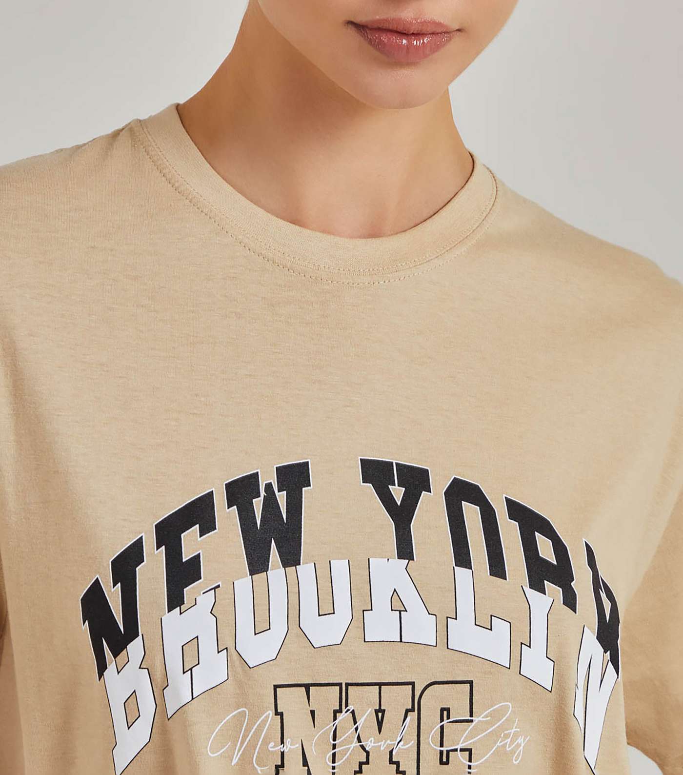 Pink Vanilla Stone New York Varsity Logo Oversized T-Shirt  Image 3